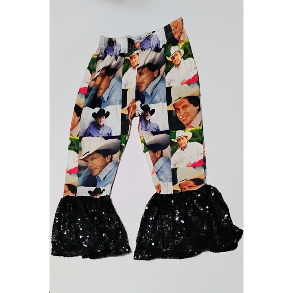 Girls Bella Breez George Strait Sequin Bell Bottoms | Size 4T | Country Western - Picture 1 of 7